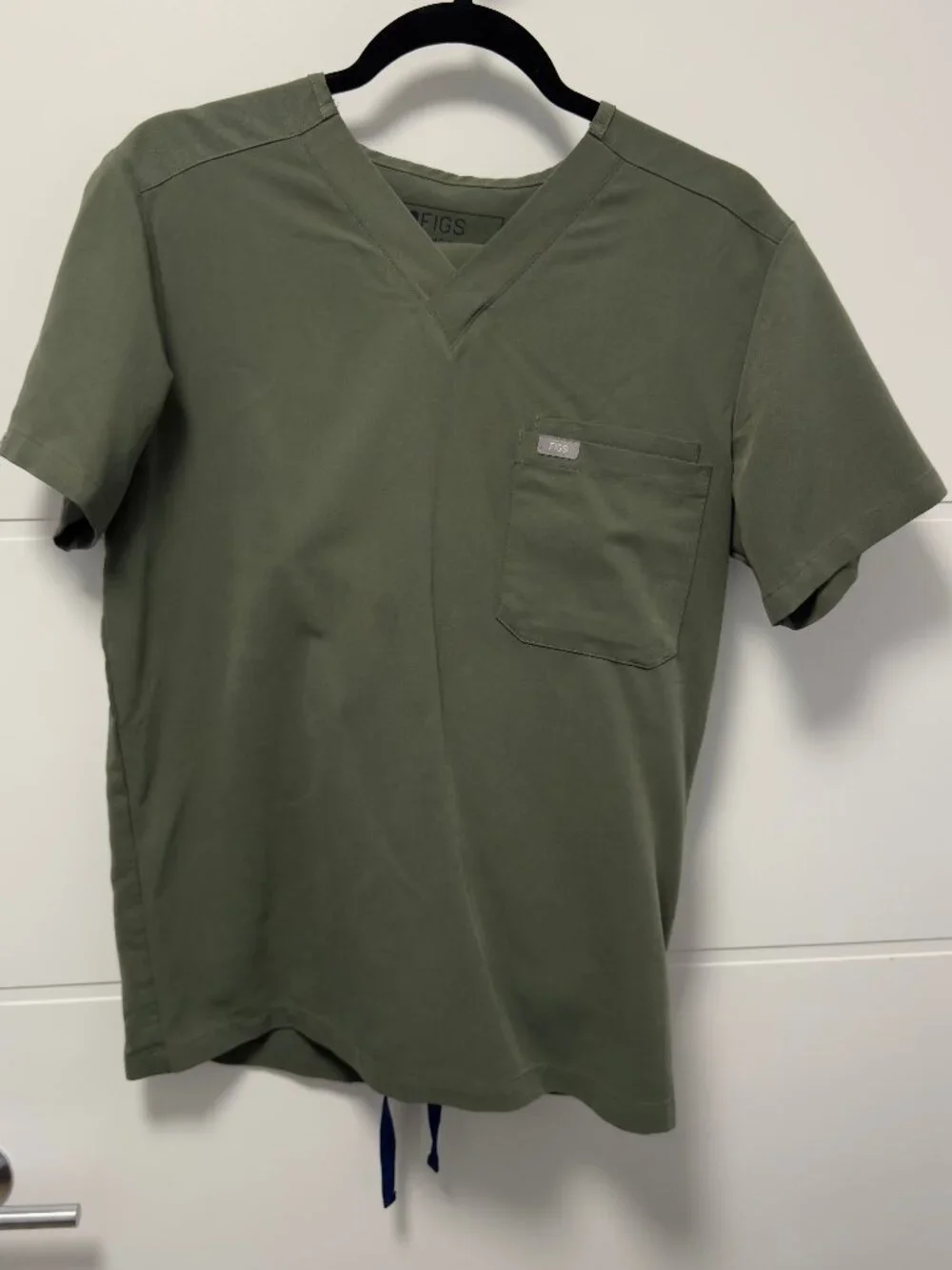 Olive Green Figs Scrub Set (Top + Pants)